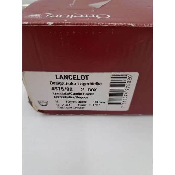 Pair of Orrefors Lancelot Candle Holders made in Sweden w/ box, very nice - Picture 7 of 8